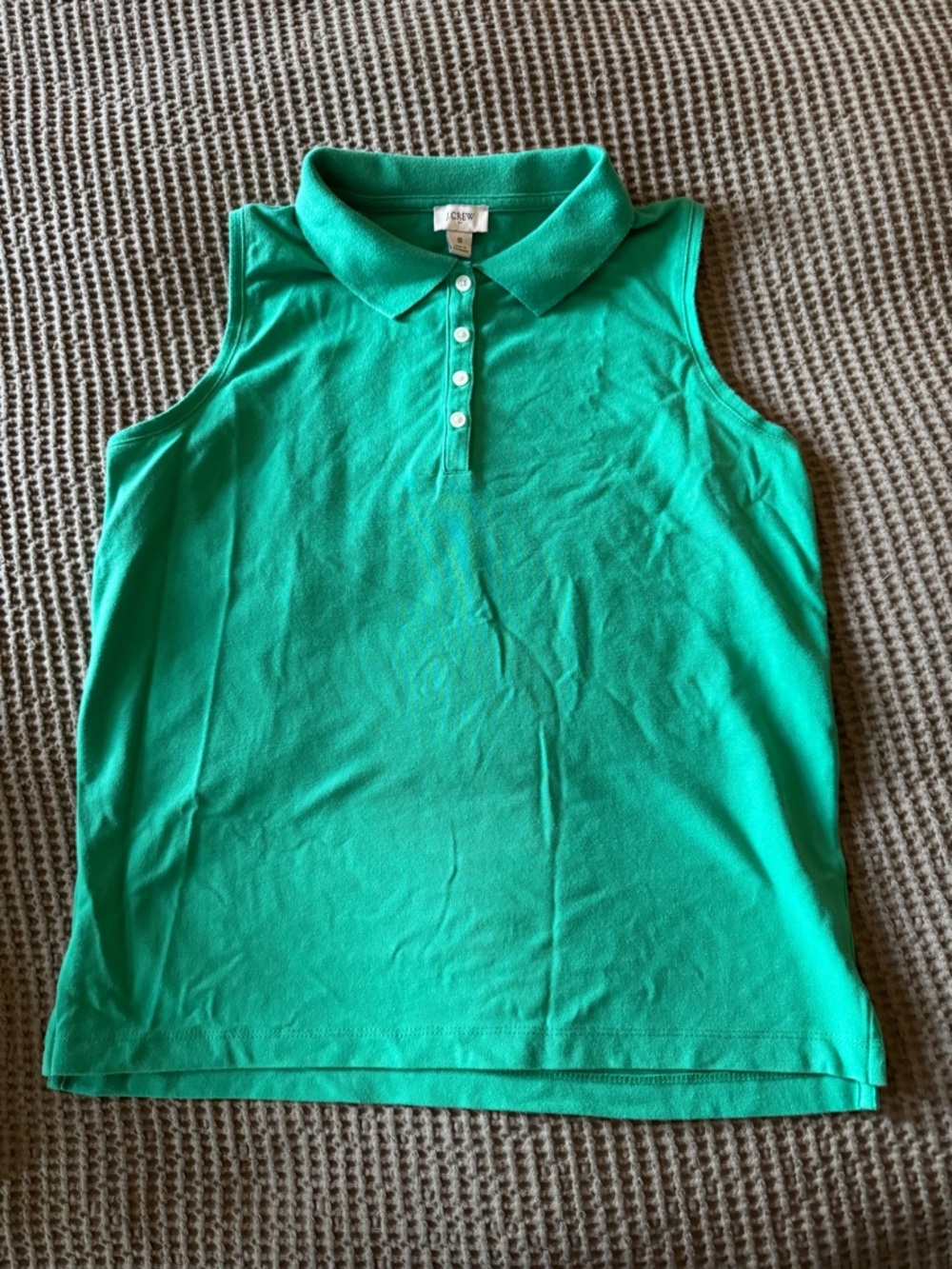 J. Crew Green Sleeveless Polo Tank